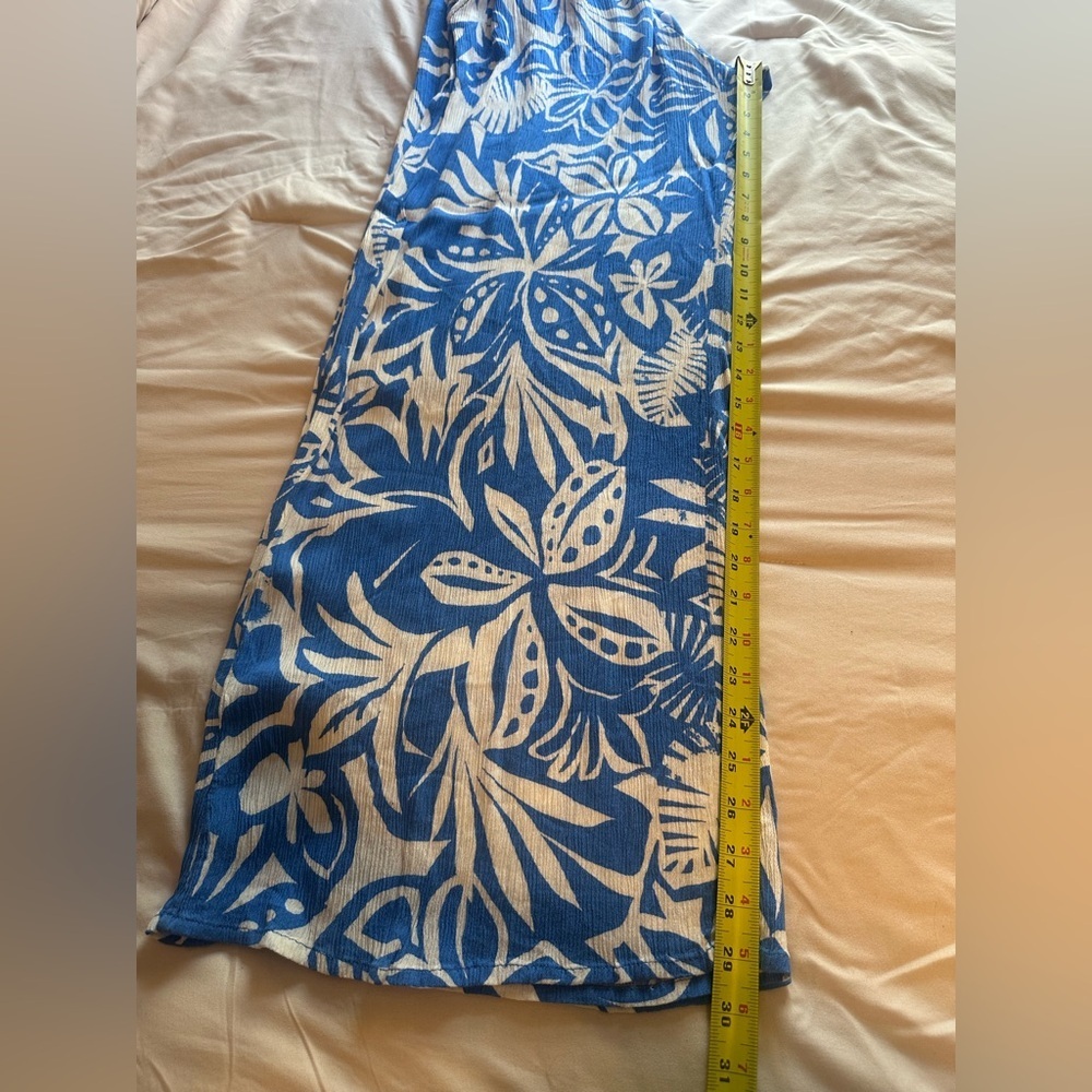 Roxy Blue and White‎ Tropical Wide Leg Pants Size M NWT - Picture 8 of 10